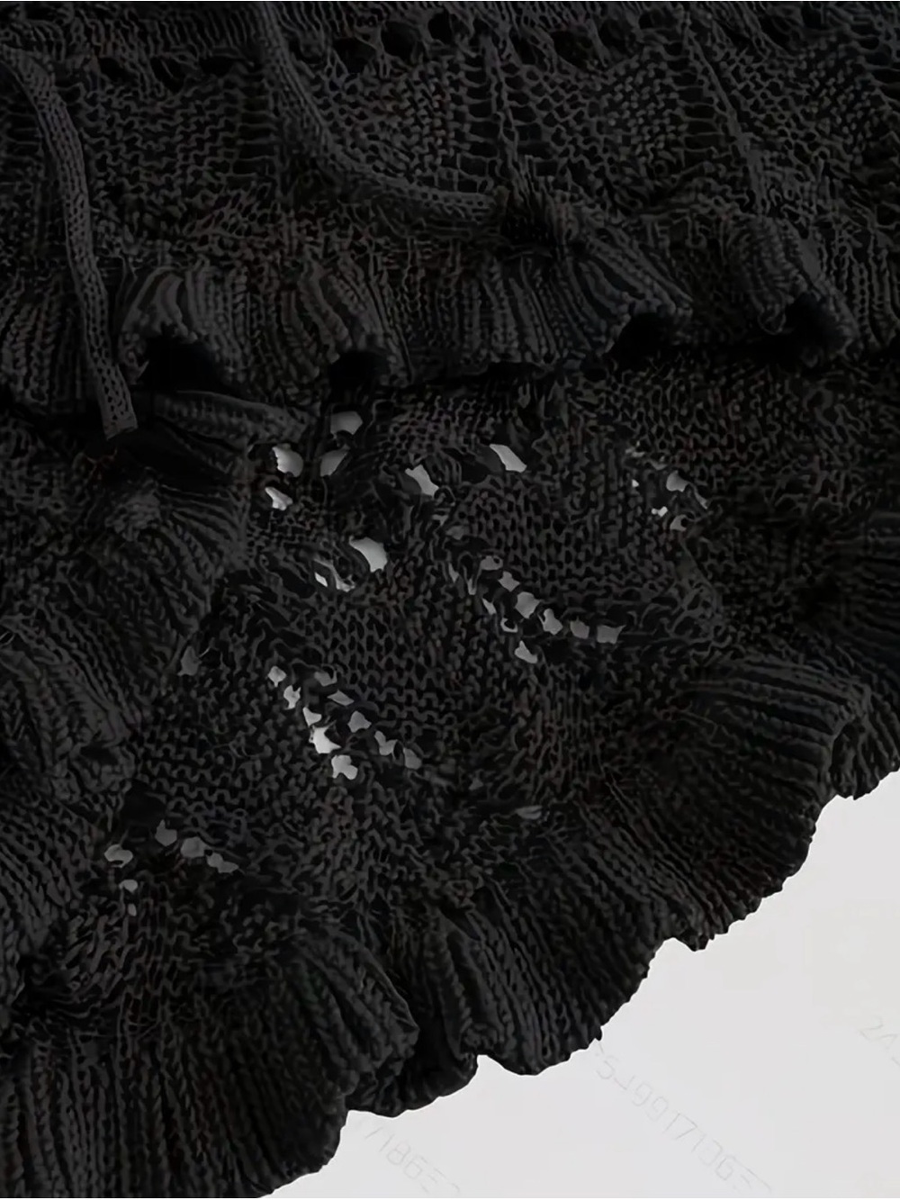 Black Crochet Ruffle Mini Skirt Coverup - Brand New Boutique - Picture 4 of 4